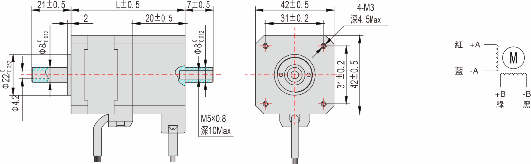 42mm 系列 中空軸閉回路步進(jìn)馬達(dá)