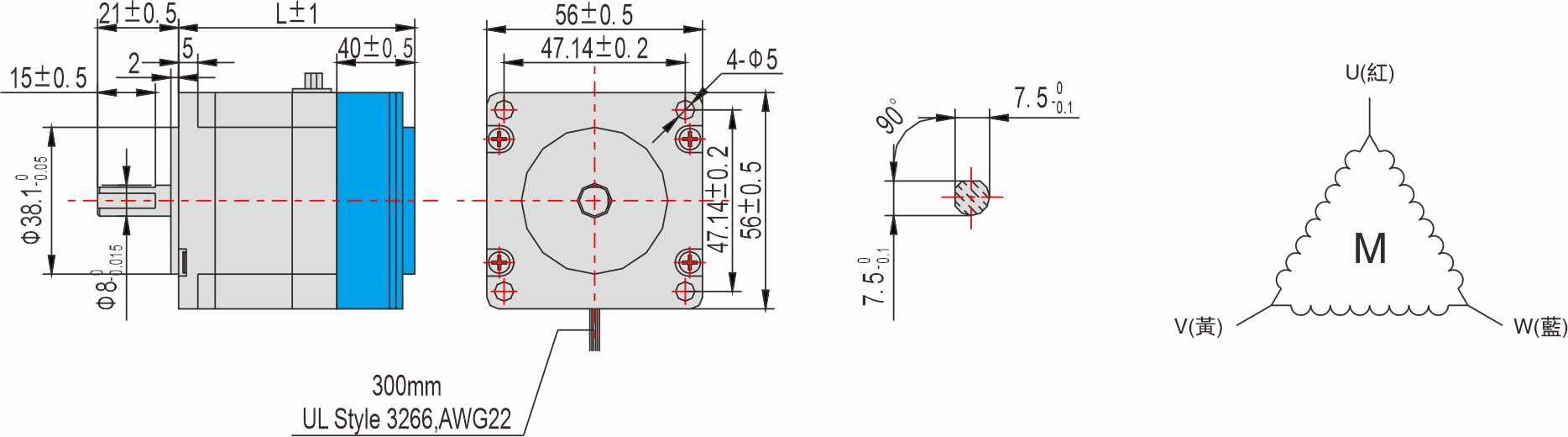 英士達(dá)機(jī)電 56mm帶煞車步進(jìn)馬達(dá)